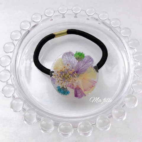 紫陽花 ミックス レジン ヘアゴム