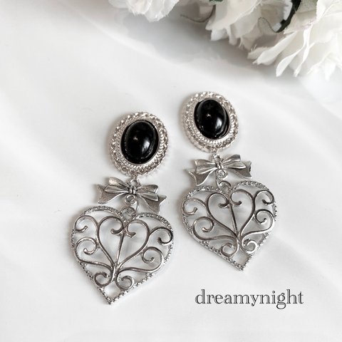 ❤︎量産型地雷 heart gothic kameo pierce/earring❤︎