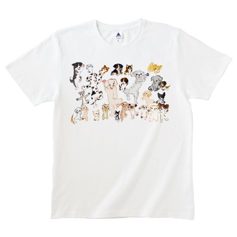 【送料無料】わんわん大集合＊プリントTシャツ