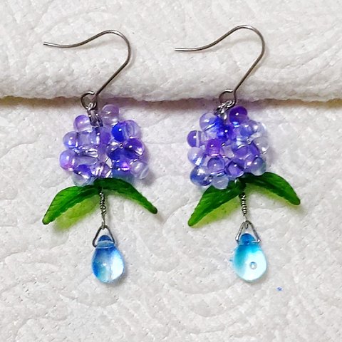 紫陽花ピアス