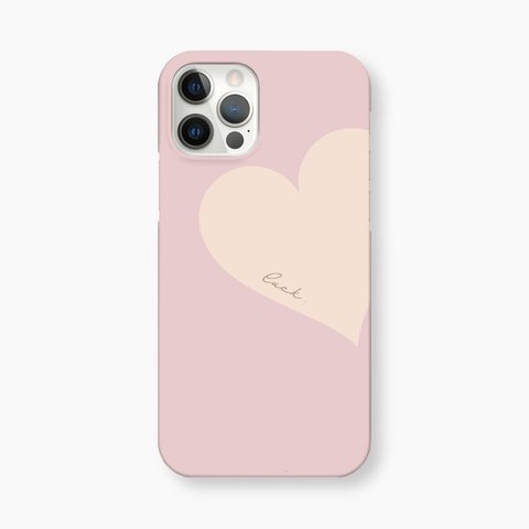 Big Heart♡Pink&Beige　スマホケース　iPhoneケース