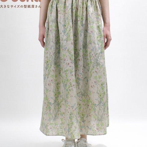 【買ってすぐ使える型紙】ゴムロングスカート【M/L/LL/3L/4L/5L/6L/7L/8L】洋服