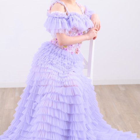 薄紫　刺繍ドレス　限定販売【オーダー注文】