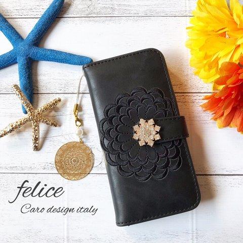 【新作】iphoneX手帳型iphoneケース 刺繍