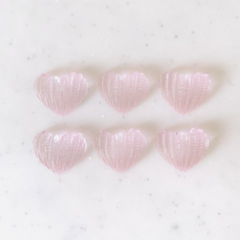 Clear Pink Squeezed Heart Cabochons
