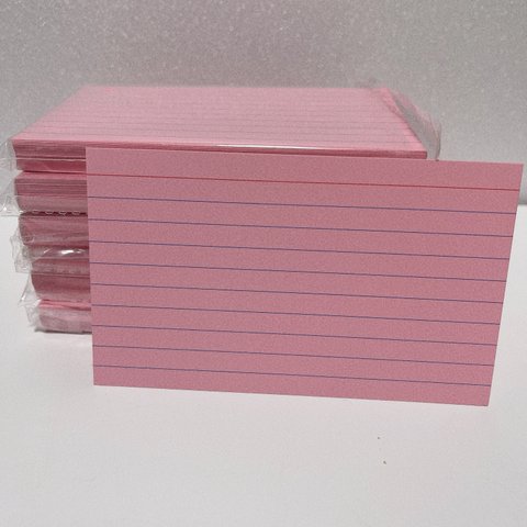 インデックスカード　ピンク　罫線入　カラー　メモ　20枚