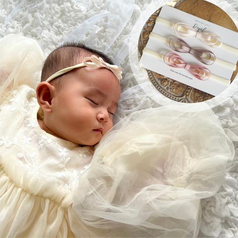 12色♡新生児～6ｍにおすすめ♡小さめリボン！リボンヘアバンド - Angelique newborn　ベビーヘアバンド【AN】ひな祭り 節句 初節句 お宮参り お食初め 雛祭り 