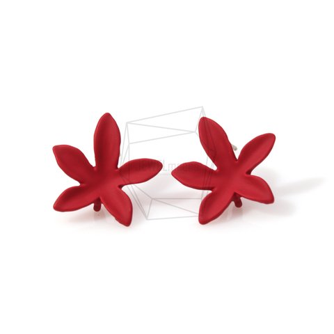 ERG-250-MG【2個入り】カラーフラワーピアス,Red Color Flower Ear Post