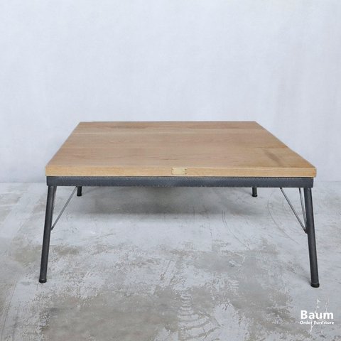 125 Oak Kotatsu Table[A-Type]  送料無料 こたつ コタツ 炬燵 ホワイトオーク コタツテーブル A-Type 2WAY ローテーブル アイアン 80cm×80cm おしゃ