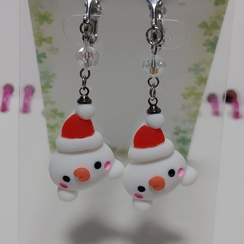 【ハンドメイド】クリスマス イヤリング