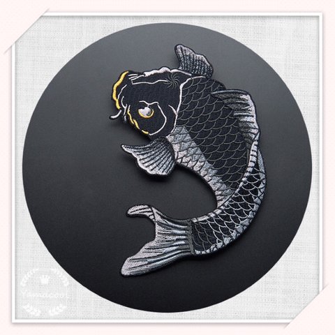 【CX02】刺繍アイロンワッペン　超上質　こい　鯉　1枚分　大きいサイズ