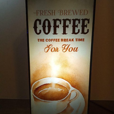 COFFEE for you コーヒー 喫茶店 カフェ バー お家カフェ アメリカン ガレージ 店舗 サイン 看板 置物 雑貨 LED2wayライトBOX