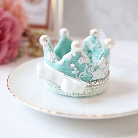 "Blue lace royal crown"... ドレス合わせがしやすいゴージャスなクラウン/愛犬の特別な日に...✨