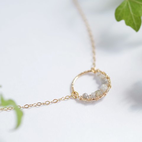 K14GF【diamond hoop】ダイヤモンドフープ・ネックレス［ダイヤモンド］