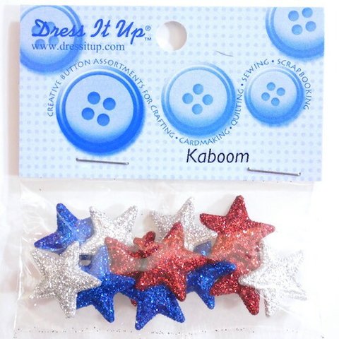 セール　セットボタン　ボタン　ラメ　スター　ブルー　レッド　シルバー　星　金　銀　青　アメリカ　Dress It Up　輸入　ボタン　海外　buttonset4539