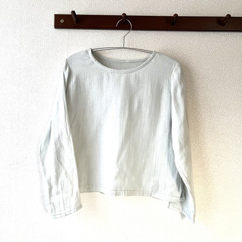 ダブルガーゼのシンプルな長袖Tシャツ　