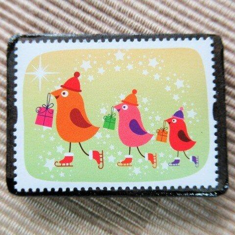 香港　クリスマス切手ブローチ5570