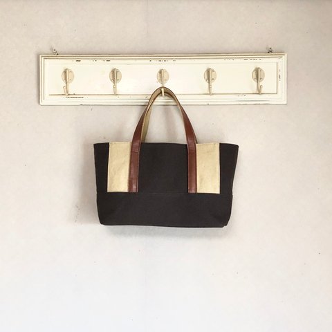 Michi bag＊横長トート〈チョコ〉