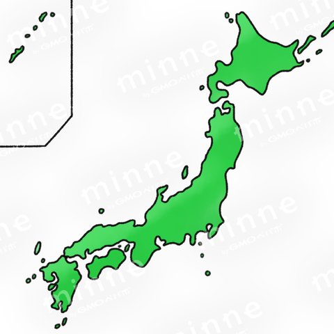 少しゆるい日本列島地図 （イラスト素材）I_10