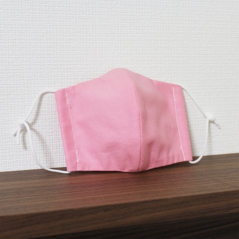 シンプルピンクなハンドメイド立体布マスク(子供・女性用)