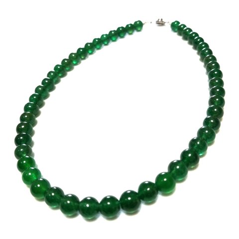 ８ミリ 緑瑪瑙　ミドリメノウ 数珠 ネックレス パワーストーン 天然石