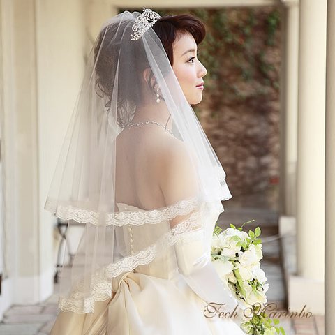 ウェディングベール ショート丈【フローラル】結婚式