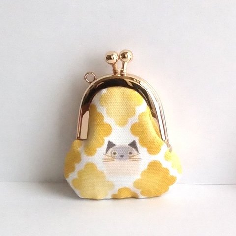 小さいがま口：豆姫：ちっちゃいがま口：littlie purse 391：かわいいがまぐち：小さな財布：猫,ネコ,肉球,cat