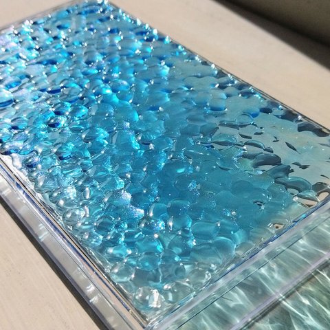 海のケース☆再販2  / レジン / ブルー / マスクケース / アクセサリーケース / アクセサリートレイ