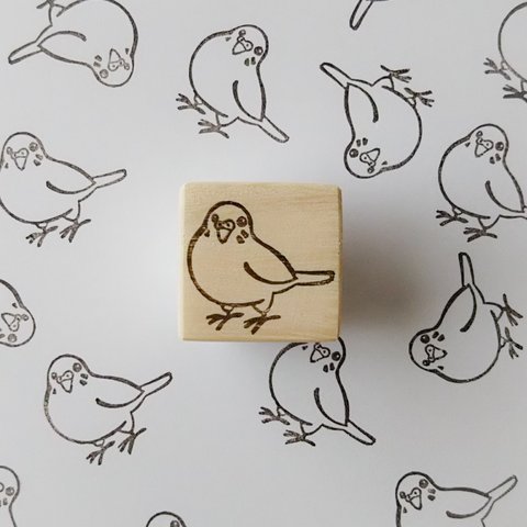 セキセイインコ 消しゴムはんこ