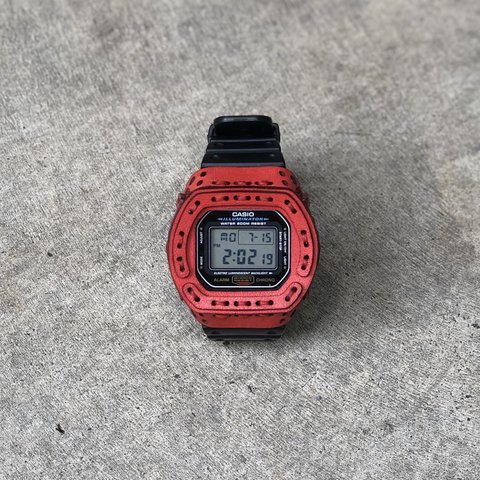 カスタムレザーケース for DW-5600【RED】