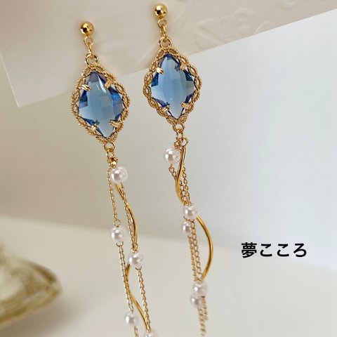 貴婦人Blue　ピアス＆イヤリング