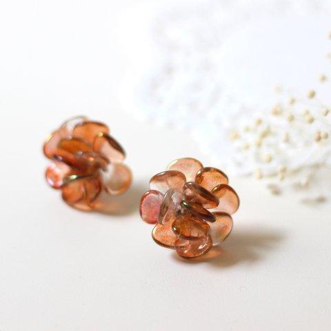 flower earrings (べっ甲)