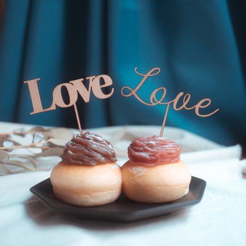 LOVE 　ケーキトッパー   ■木製■　