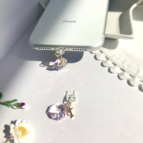  Swarovski☆ロザリン☆イニシャル充電口アクセサリー