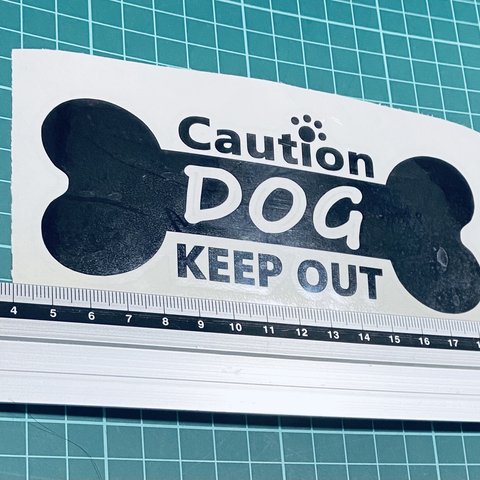 caution!DOG keep outステッカー（色変更可能）