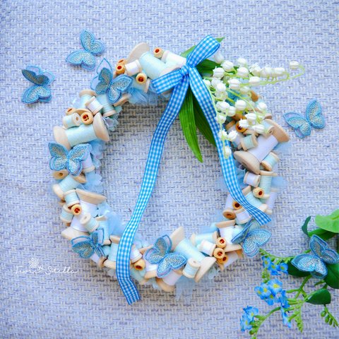 Wreath ***bobbin mughetto BLUE