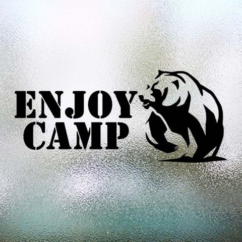 キャンプ ステッカー/enjoy 熊デザイン
