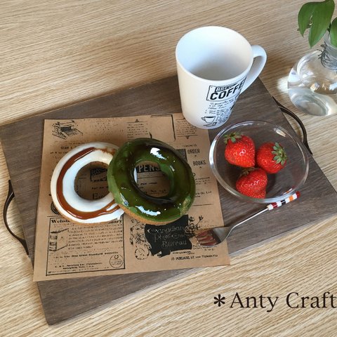【NEW】桐のカフェ＆モーニングプレート　木製トレイ　カフェトレイ UN