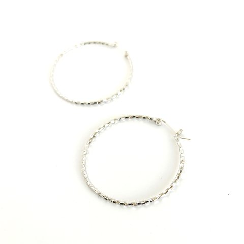 sv925ピアス[Shiny hoop/Silver] 