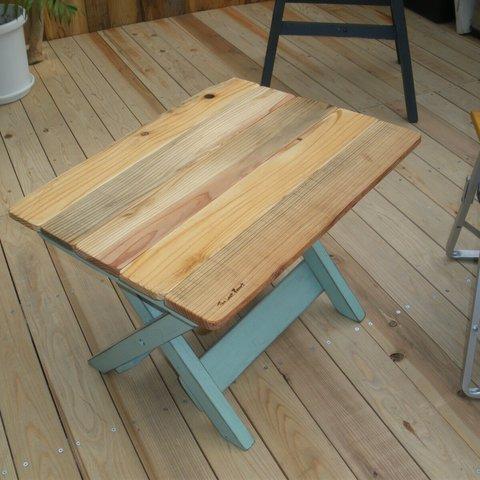 ハンドメイド古材天然木フォールディングテーブル
