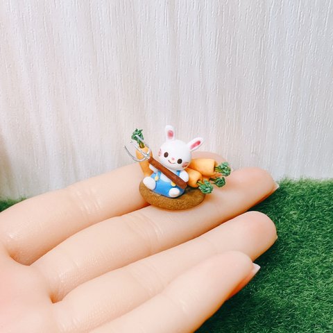 ミニチュア　人参とうさぎさん　ハンドメイド