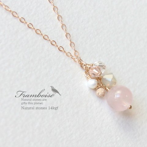 Framboise 14KGF Necklace Rose Quartz/ネックレス・ローズクォーツ