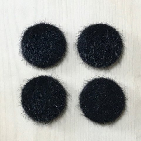 BLACK FAKE FUR ROUND CABOCHONS PARTS