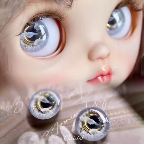 【3個買うと1個プレゼントGTE！】ブライス アイ ネオブライス bjd 目 アイ アイチップ ドールアイチップ-濃霧月光