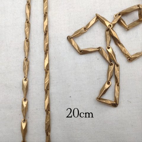 【20cm】 真鍮　デザインチューブピンチェーン