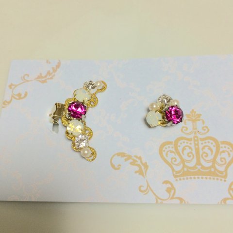 イヤーカフ&ビジューピアス