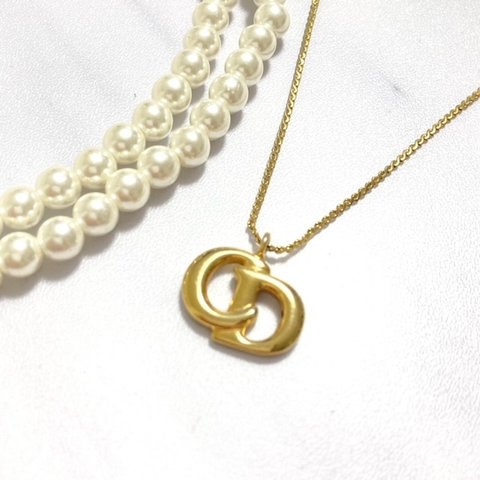 christian　dior necklace GOLD 　VINTAGE　クリスチャンディオール ネックレス ゴールド　ヴィンテージ　アンティーク　結婚式　ブランド