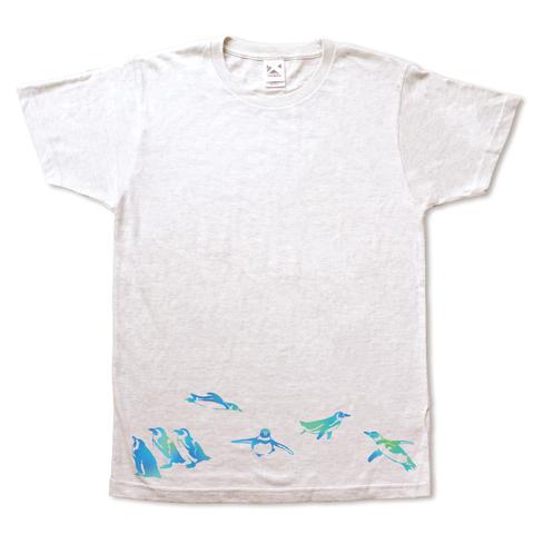 ペンギンのシルエットのやわらか手刷りTシャツ