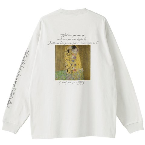 ロングスリーブＴシャツ　The Kiss 「接吻」／グスタフ・クリムト　Gustav Klimt   ビックシルエット　極厚生地　コットン100% パブリックドメイン   