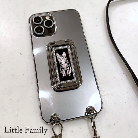 うちの子♡多機能スマホリングスタンド単品(クリアスマホケース・ショルダーストラップは別売り)全機種対応